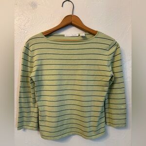 Vintage Marshall Fields Boatneck Mint Green and Navy Stripes XS fits like S
